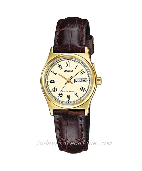 Casio Standard Women's Watch LTP-V006GL-9B Brown Leather Strap Mineral Glass