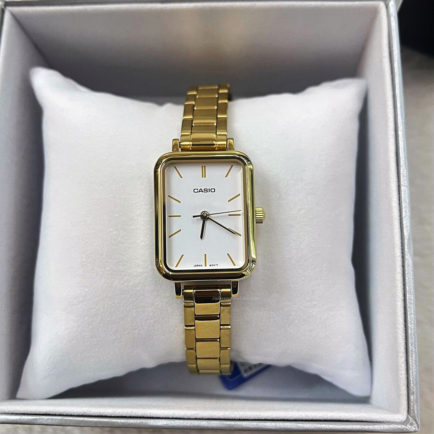 Casio Standard Women's Watch LTP-V009G-7E Square Type Gold Plated Stainless Steel Strap
