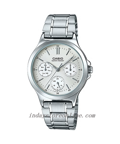 Casio Standard Women's Watch LTP-V300D-7A Silver Plated Stainless Steel Strap