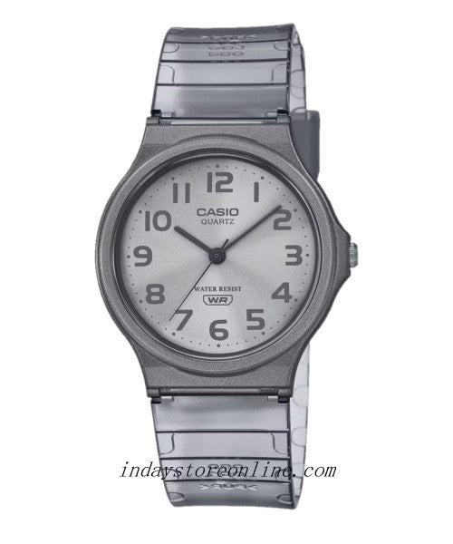Casio Analog Women's Watch MQ-24S-8B Analog Resin Transparent Band Water Resistant Resin Glass