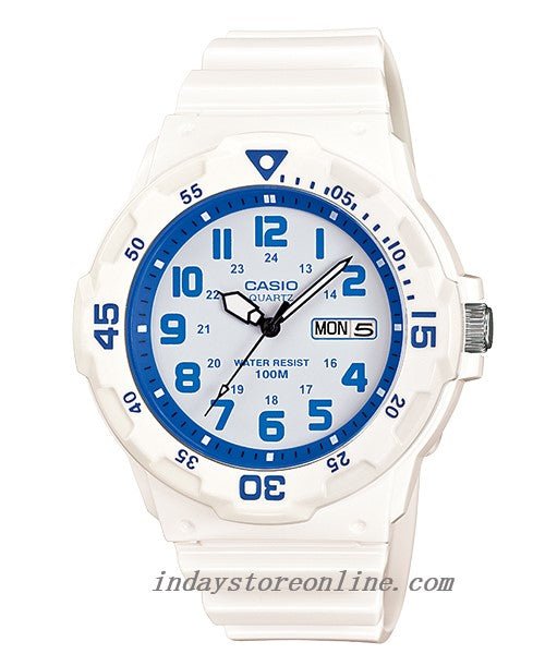 Casio Analog Men's Watch MRW-200HC-7B2 Diving Sport Plexiglas White Resin Strap Watch