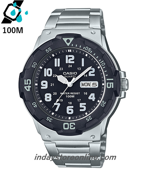Casio Analog Men's Watch MRW-200HD-1B Diver Style Watch Stainless Steel Strap Resin Glass