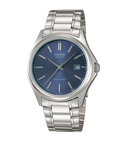 Casio Fashion Men's Watch MTP-1183A-2A Silver Plated Stainless Steel Band Triple-fold Clasp Mineral Glass