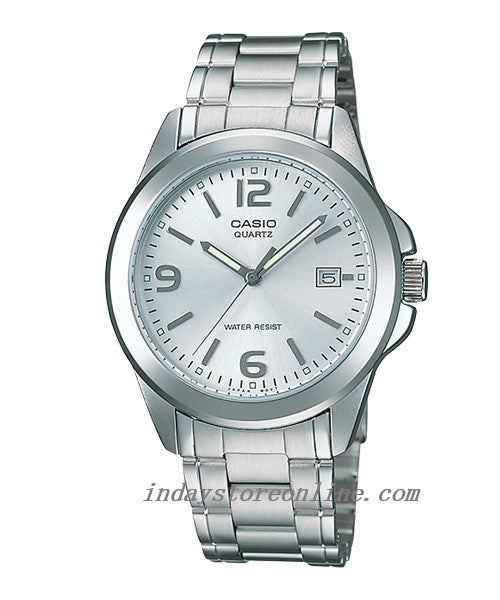 Casio Fashion Men's Watch MTP-1215A-7A Silver Plated Stainless Steel Strap Mineral Glass