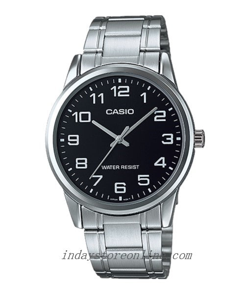 Casio Fashion Men's Watch MTP-V001D-1B Silver Plated Stainless Steel Mineral Glass