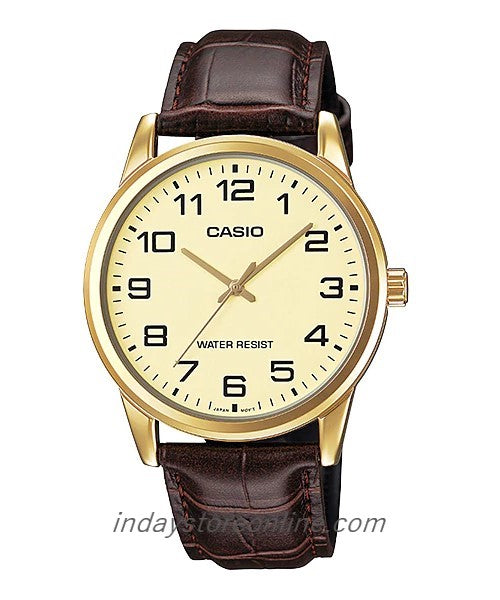 Casio Standard Men's Watch MTP-V001GL-9B  Brown Leather Strap Mineral Glass