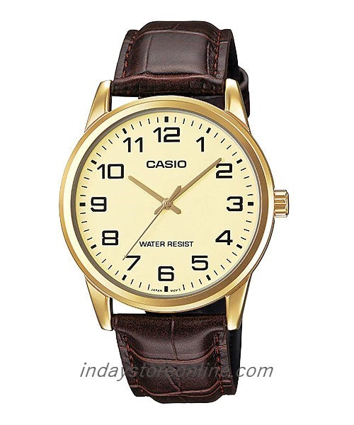 Casio Standard Men's Watch MTP-V001GL-9B Brown Leather Strap Mineral Glass
