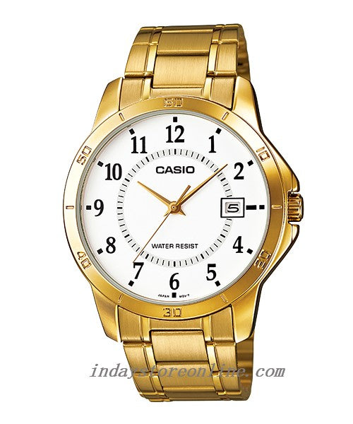 Casio Standard Men's Watch MTP-V004G-7B Gold Plated Stainless Steel Mineral Glass