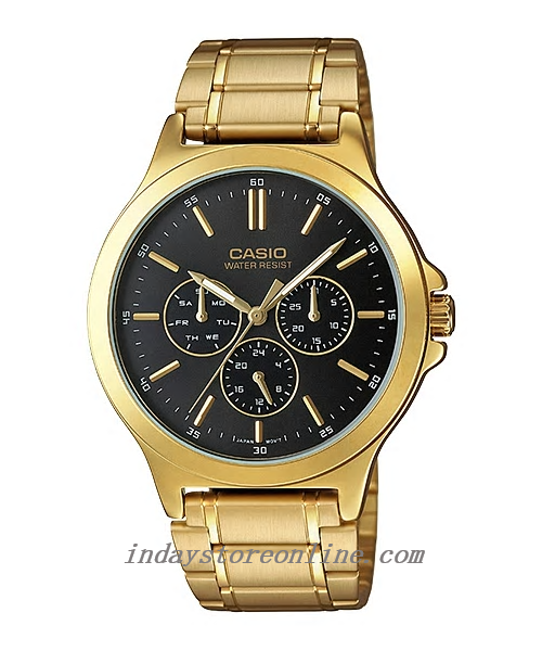 Casio Standard Men's Watch MTP-V300G-1A Gold Plated Stainless Steel Mineral Glass