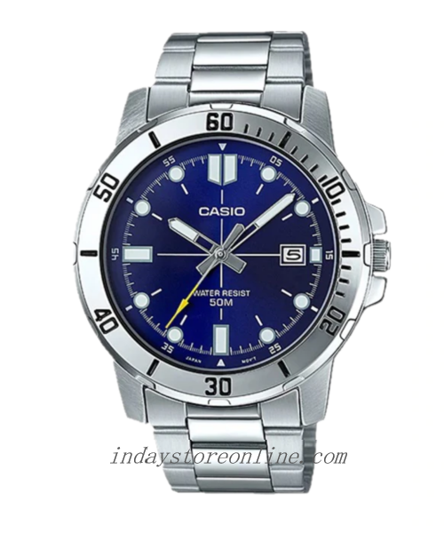 Casio Fashion Men's Watch MTP-VD01D-2E Silver Plated Stainless Steel Mineral Glass