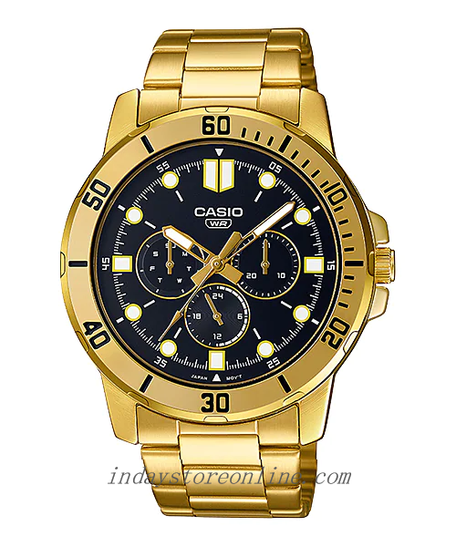 Casio Men's Watch MTP-VD300G-1E Gold Plated Stainless Steel Strap Mineral Glass