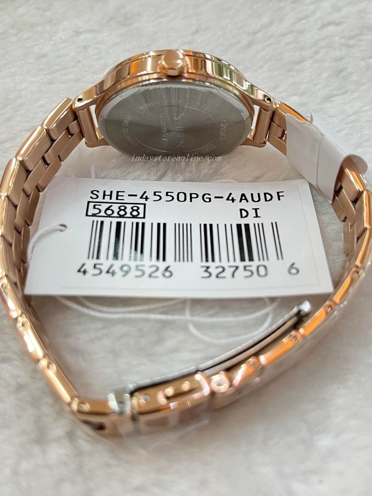 Casio Women's Watch SHE-4550PG-4A Stainless Steel Band One-touch 3-fold Clasp Sapphire Crystal