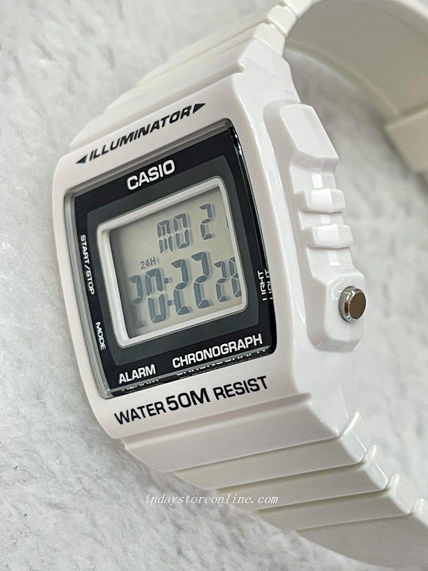 Casio Digital Women's Watch W-215H-7A Digital White Color Resin Band Resin Glass