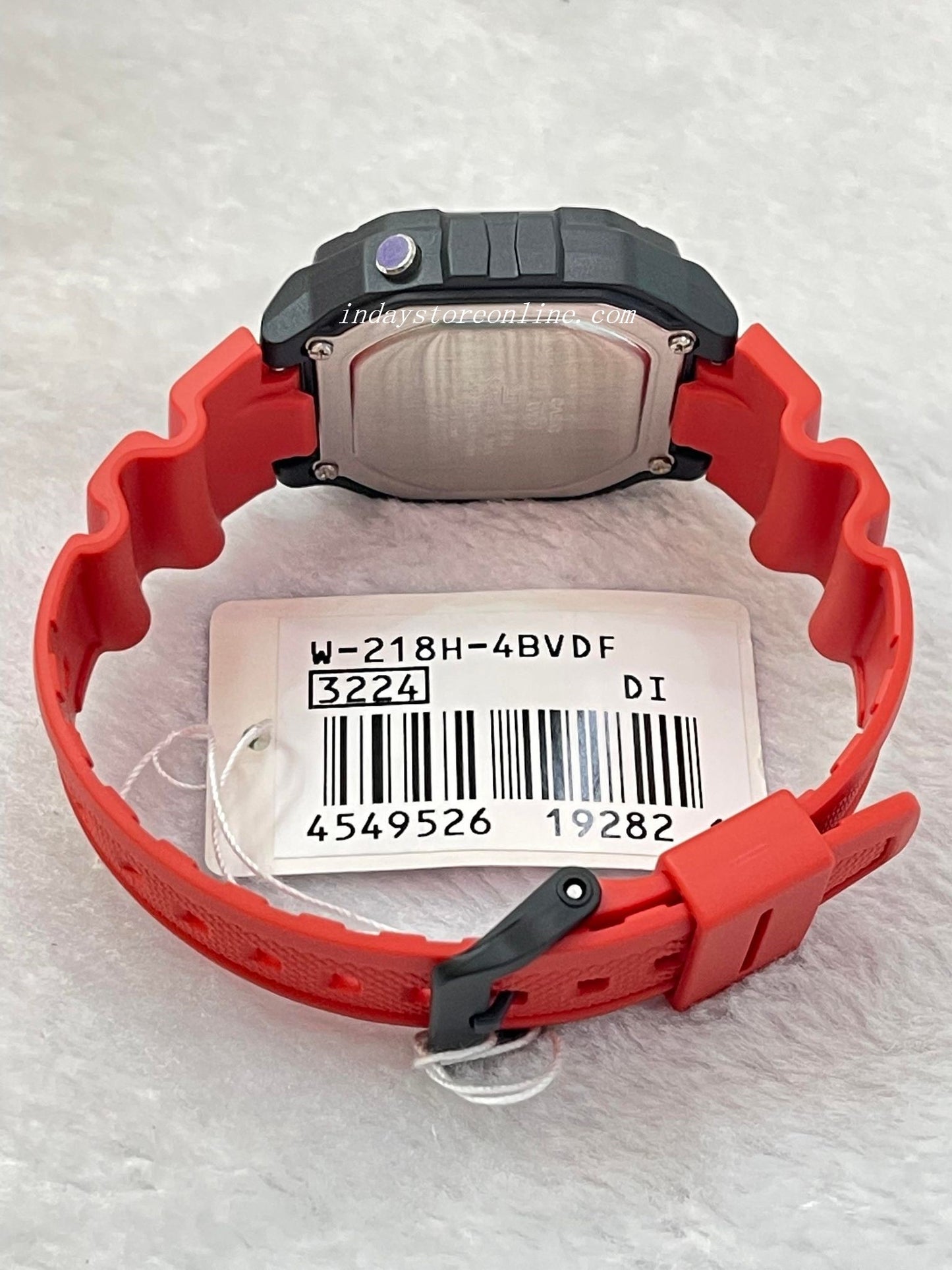Casio Digital Men's Watch W-218H-4B Red/Black Color Square Watch Sporty Design Resin Strap