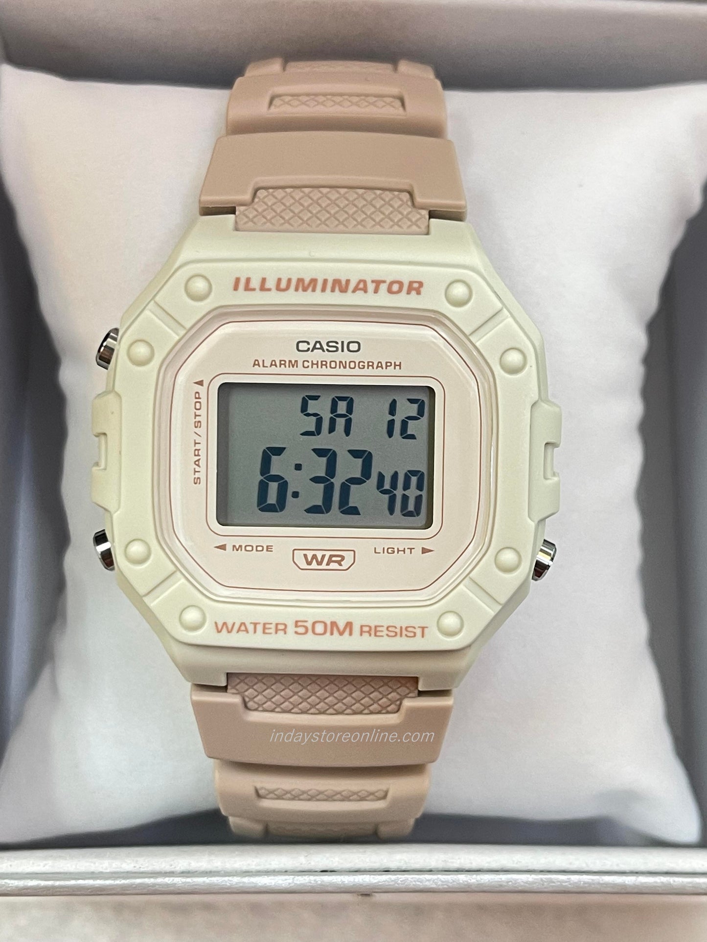 Casio Digital Women's Watch W-218HC-4A2 Sporty Design Pink Resin Strap