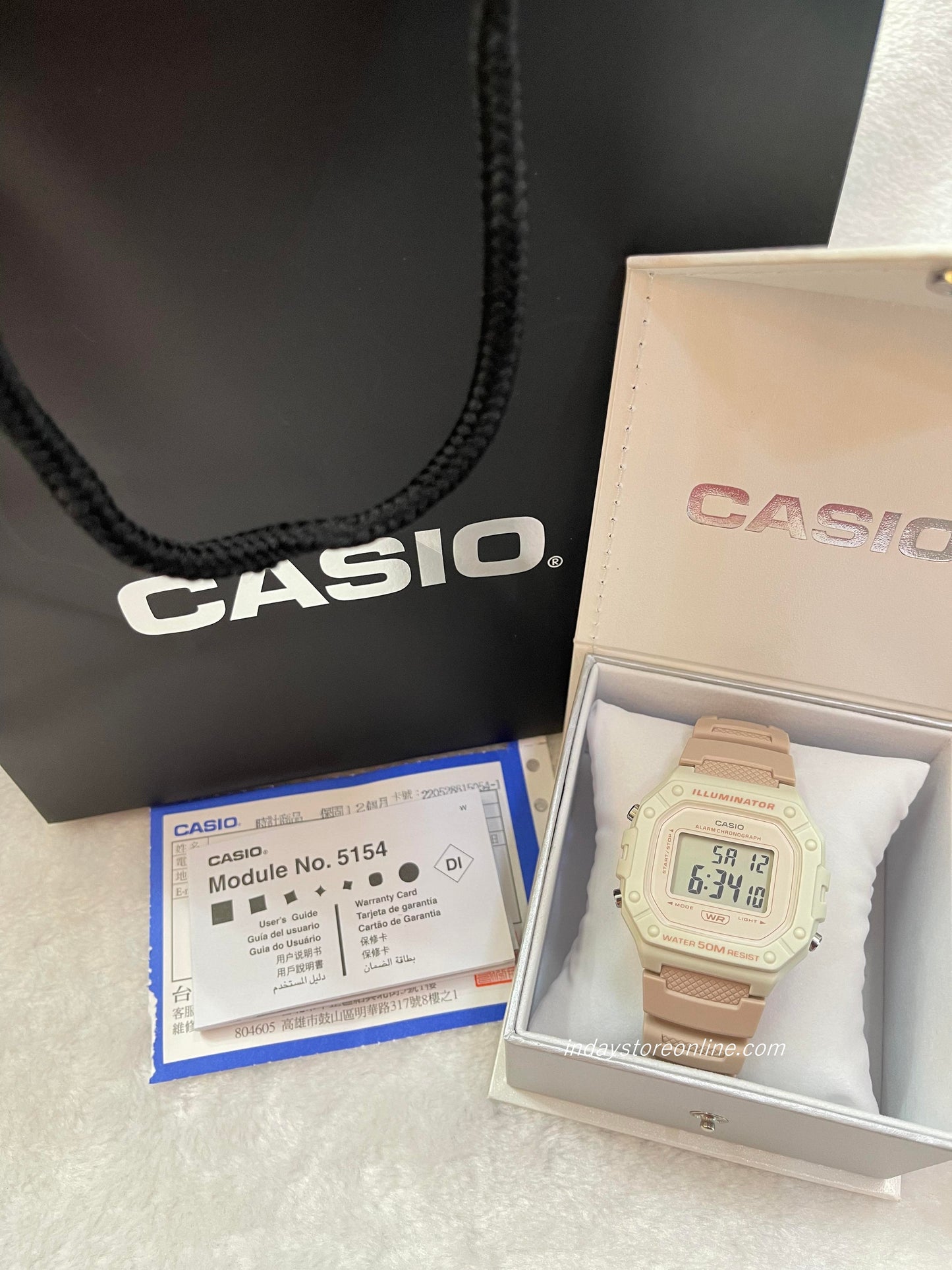 Casio Digital Women's Watch W-218HC-4A2 Sporty Design Pink Resin Strap