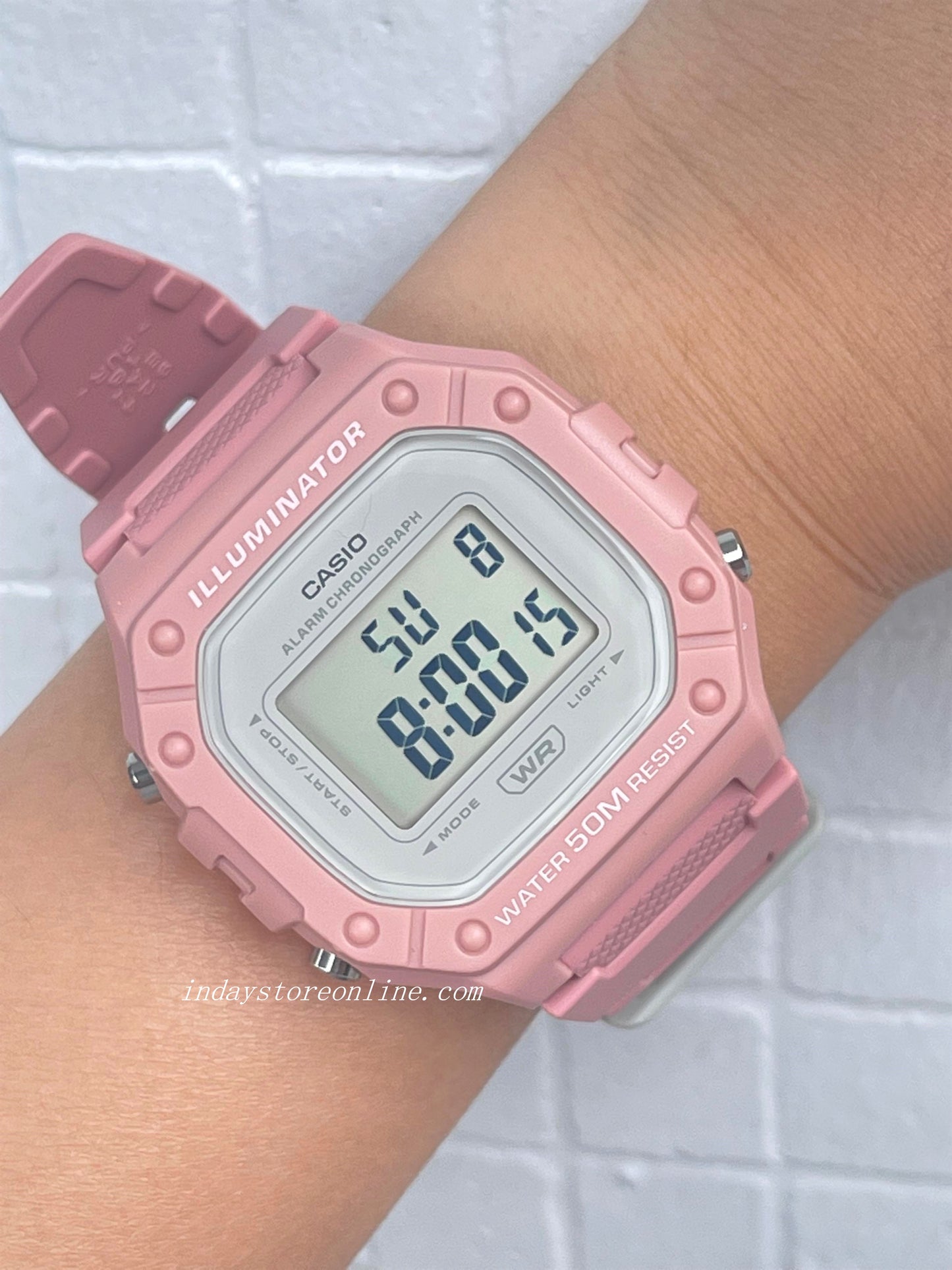 Casio Digital Women's Watch W-218HC-4A Digital Sporty Design Resin Band Resin Glass