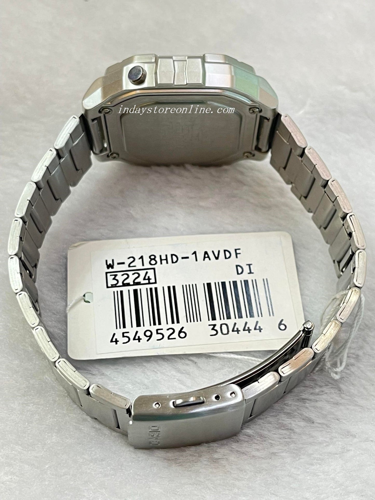Casio Digital Men's Watch W-218HD-1A Silver Plated Stainless Steel Strap