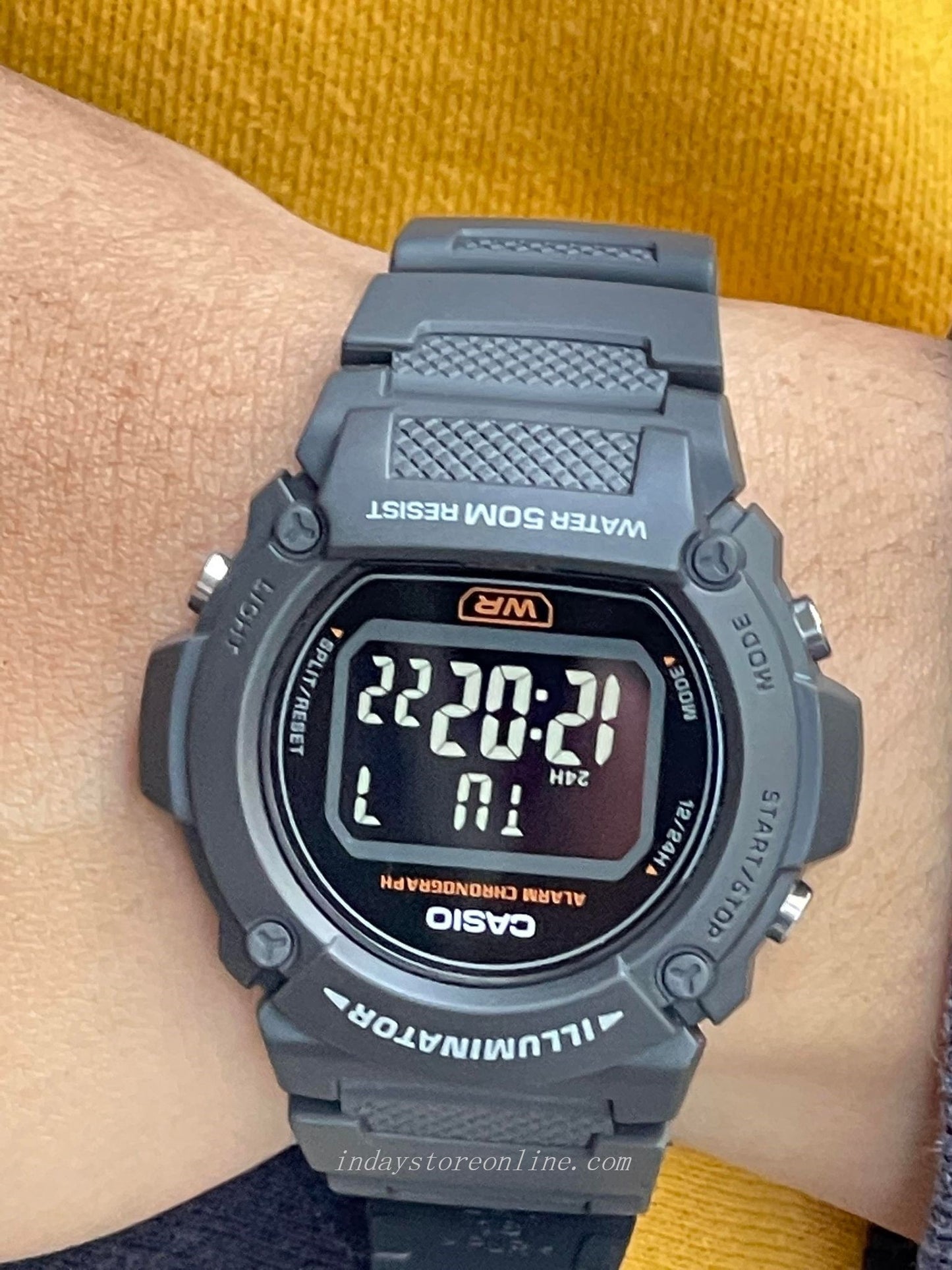 Casio Digital Men's Watch W-219H-8B Digital Resin Band Resin Glass Battery Life: 7 Years