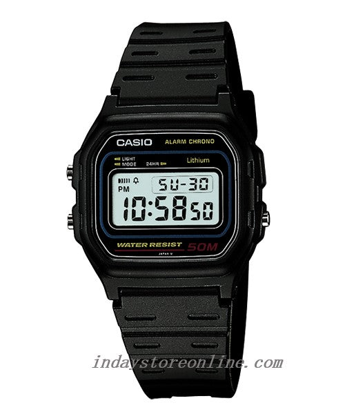 Casio Digital Women's Watch W-59-1V Black Color Resin Strap