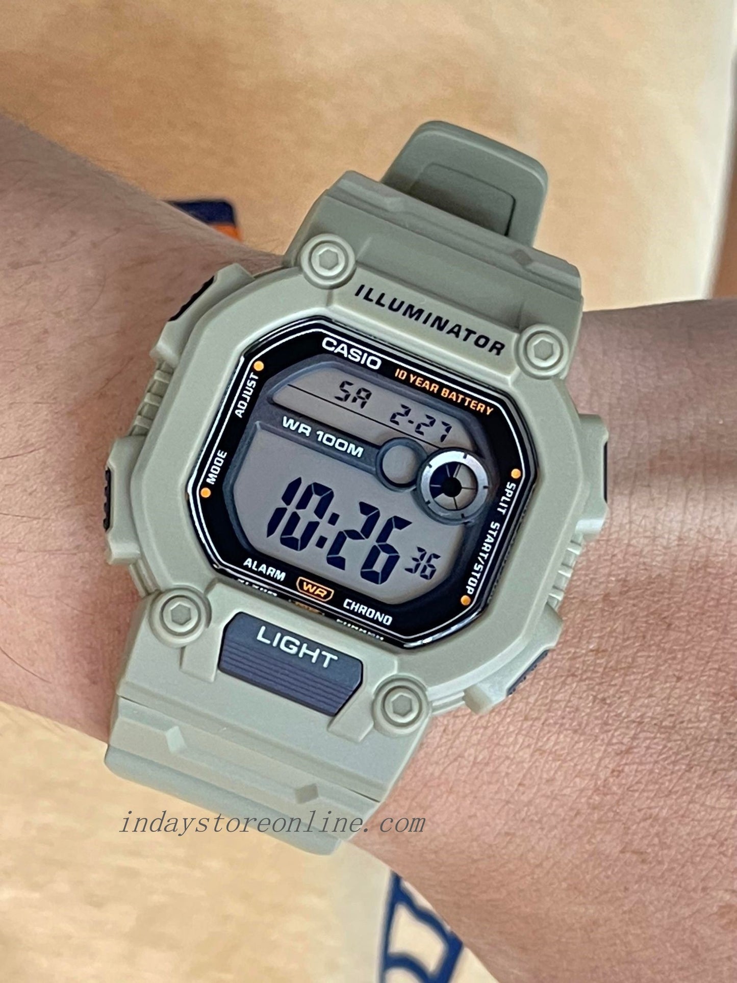 Casio Digital Men's Watch W-737HX-5A Digital Sporty Design Resin Band Resin Glass Battery Life: 10 years
