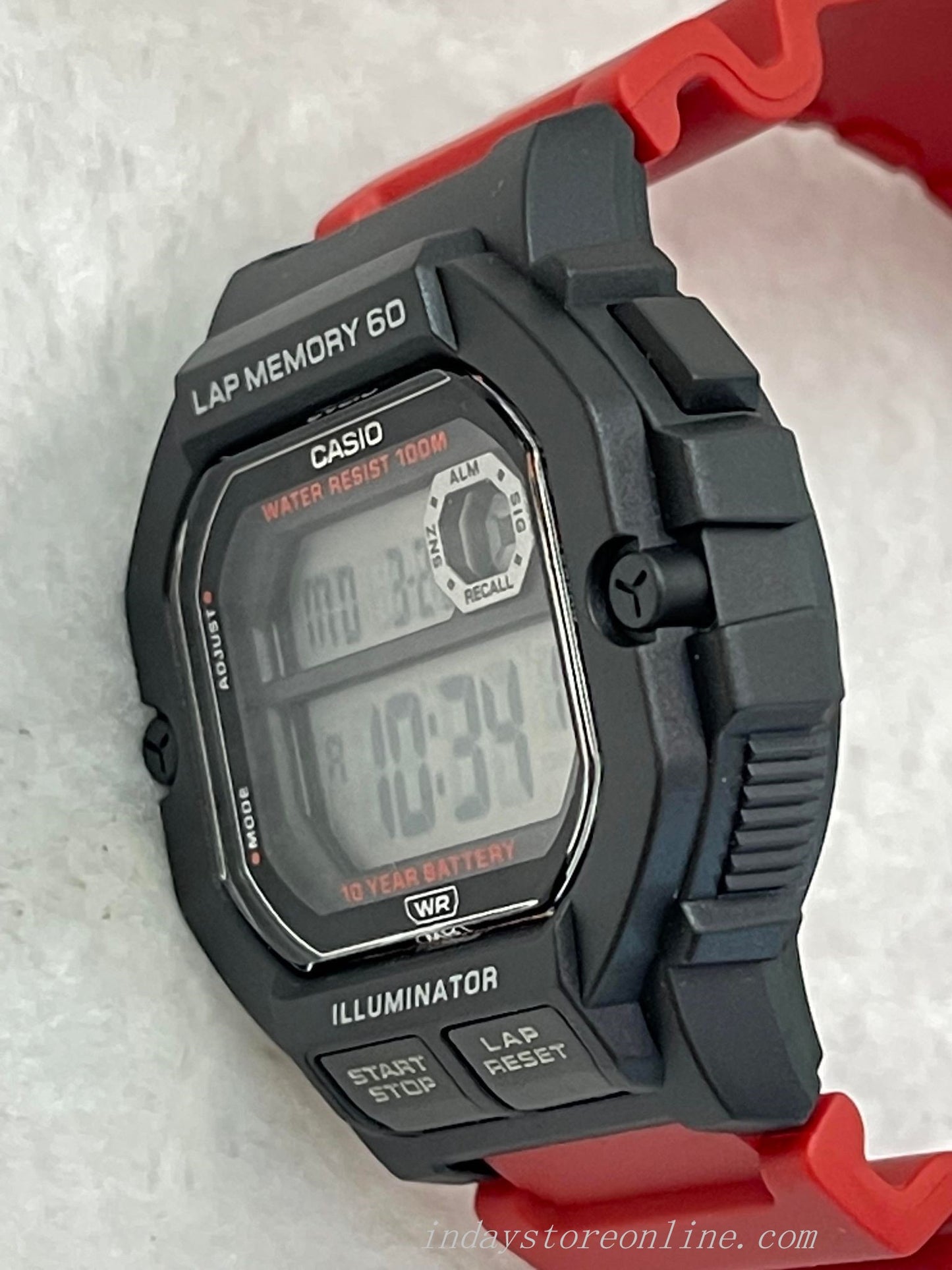 Casio Digital Men's Watch WS-1400H-4A Digital Red Color Resin Band Resin Glass Battery Life: 10 Years