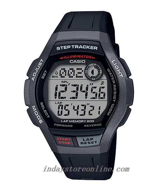 Casio Digital Men's Watch WS-2000H-1A Digital Resin Band Resin Glass