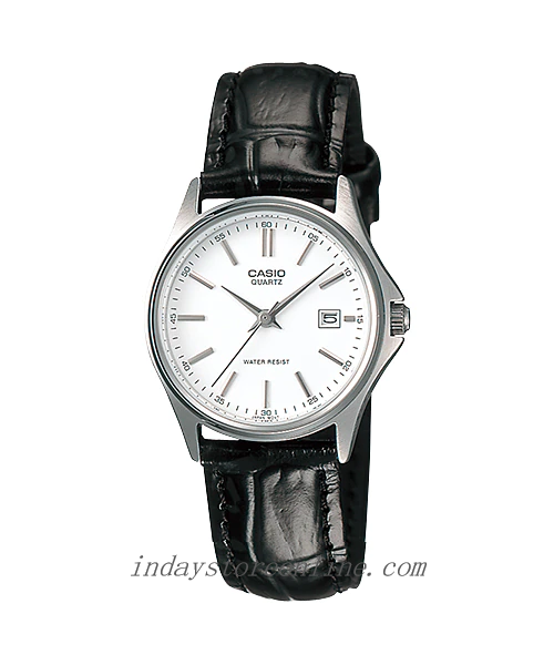 Casio black cheap leather watch