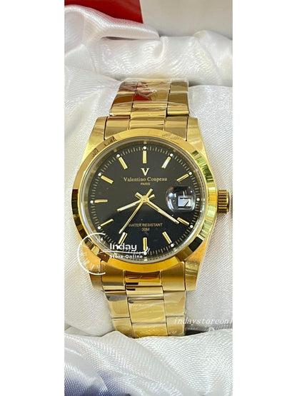 范倫鐵諾 古柏 Coupeau Men's Watch 12168KM-14 Gold Tone Stainless Steel Band