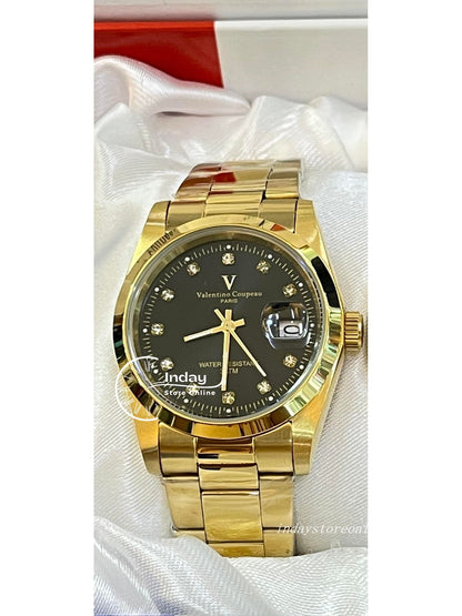 范倫鐵諾 古柏 Coupeau Men's Watch 12168KM-18 Gold Tone Stainless Steel Band