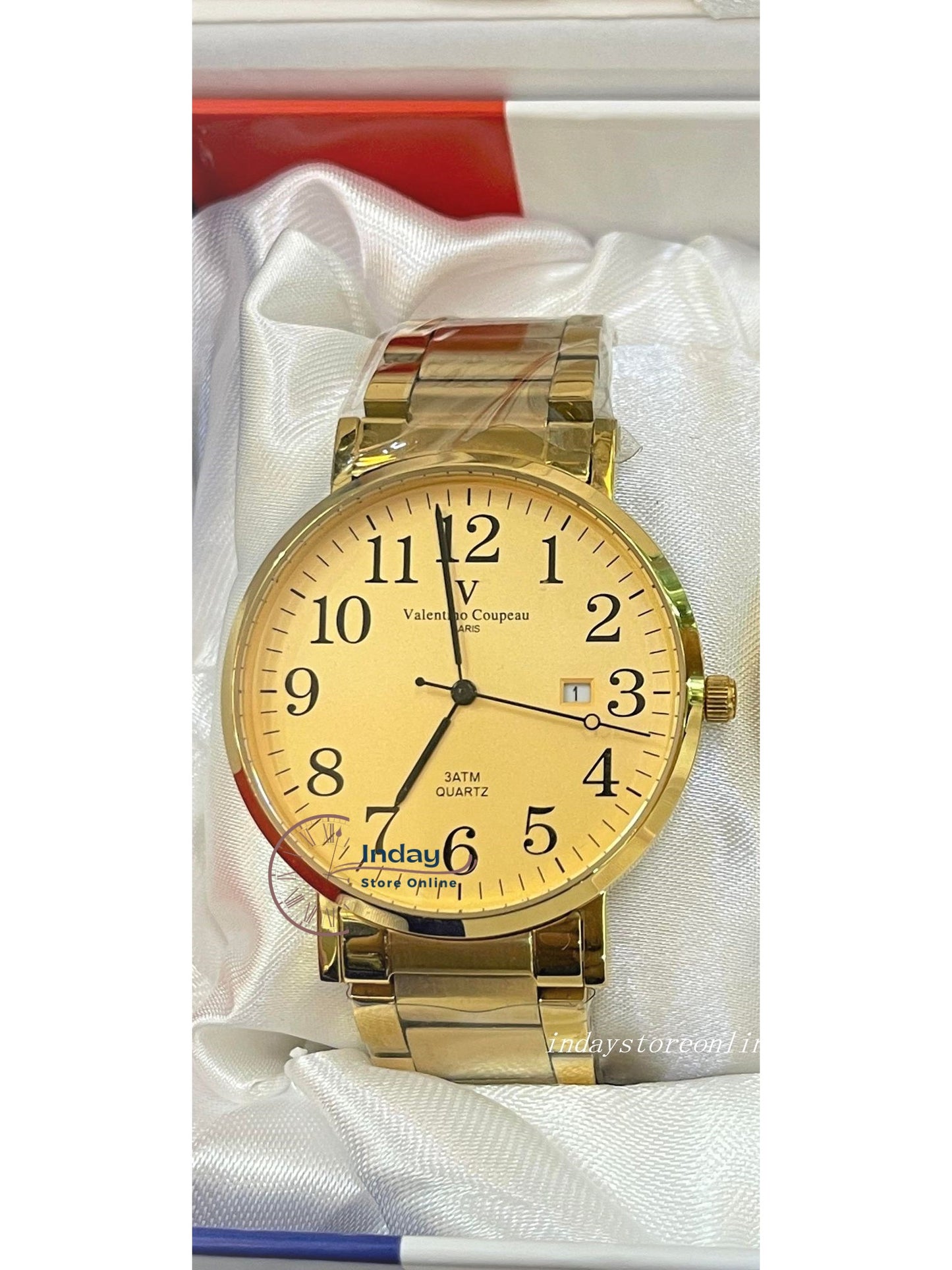 范倫鐵諾 古柏 Coupeau Men's Watch 61605MAA2K3 Gold Tone Stainless Steel Band