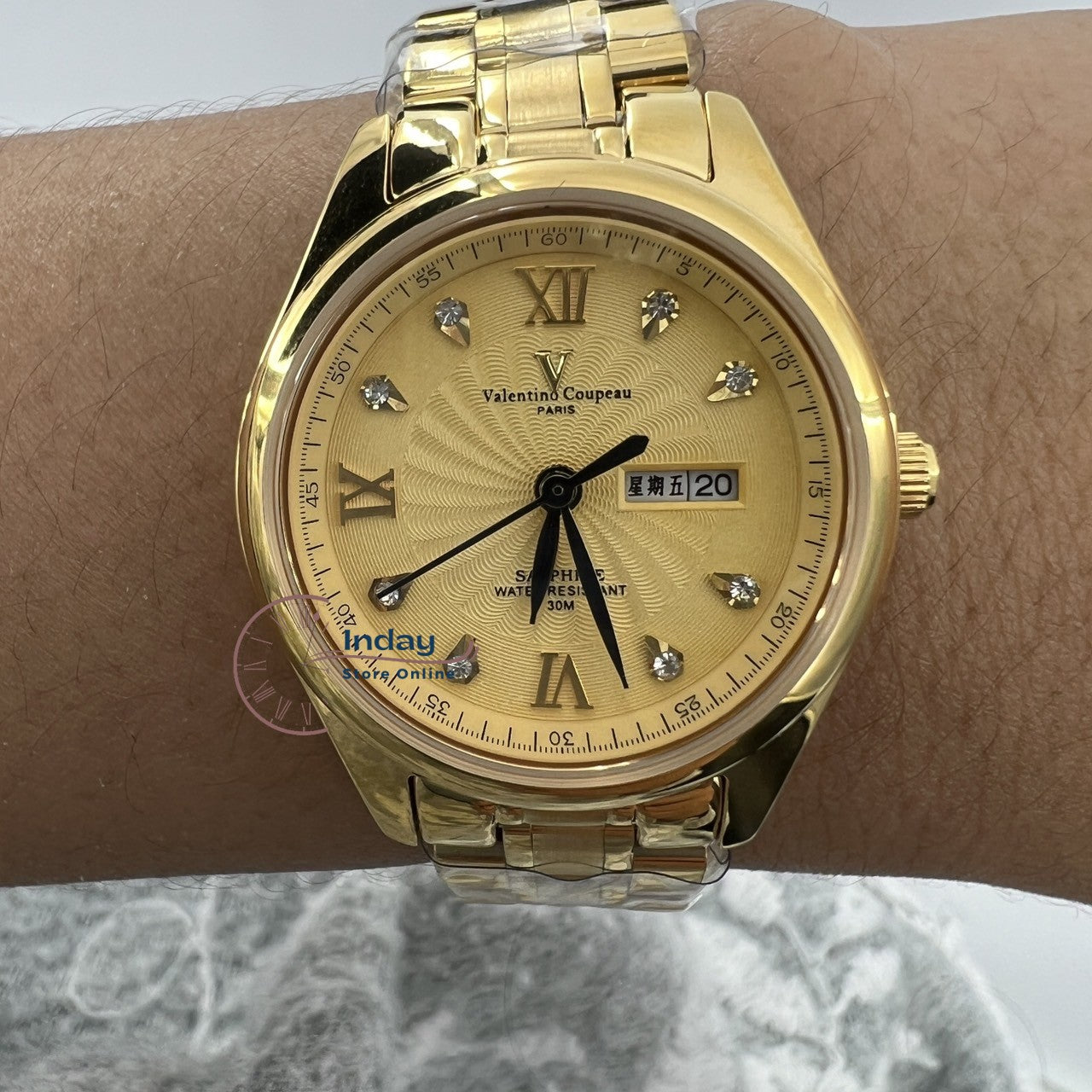 范倫鐵諾 古柏 Coupeau Women's Watch 61607KAL-3 Gold Tone Stainless Steel Band