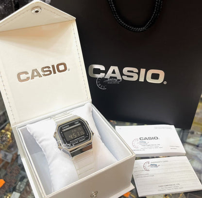Casio Vintage Unisex Watch A168XES-1B Transparent White Color Resin Band