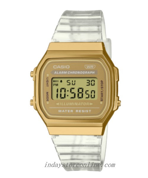 Casio Vintage Unisex Watch A168XESG-9A Transparent White Color Resin Band