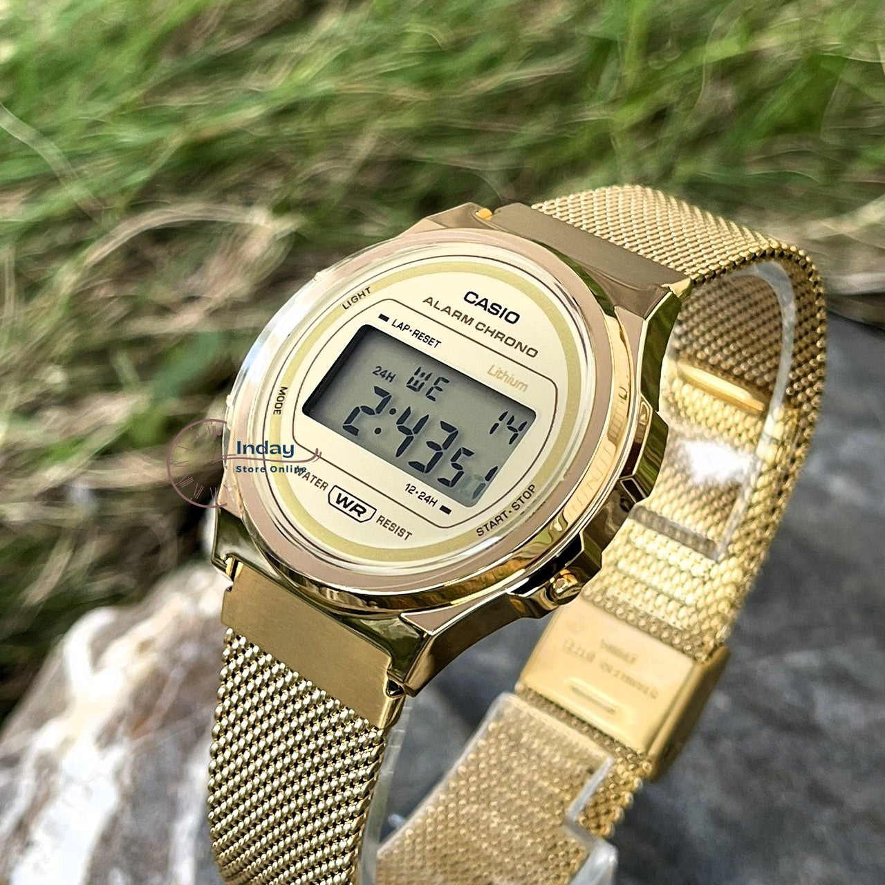 Casio mesh strap discount watch