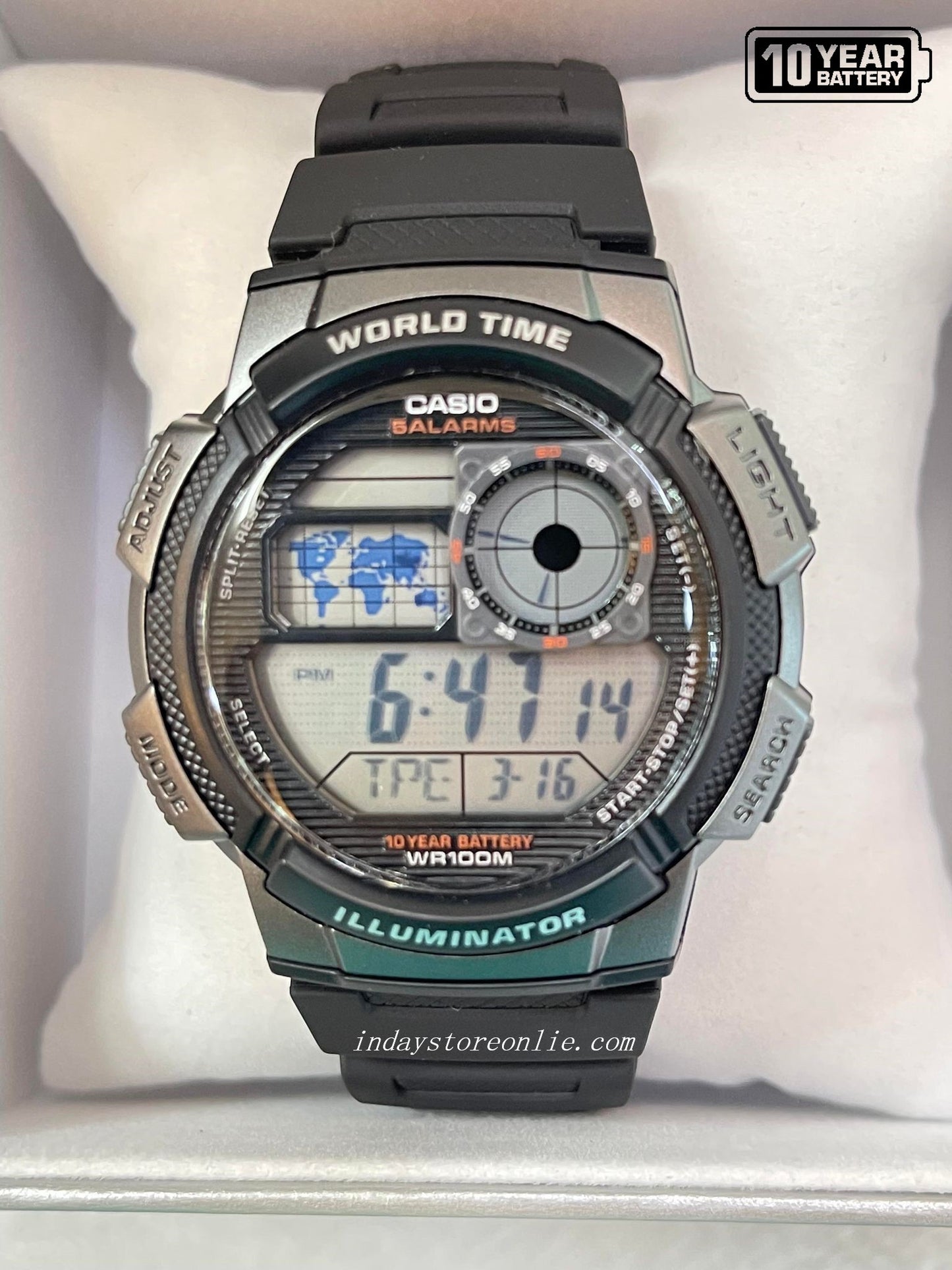 Casio Digital Men's Watch AE-1000W-1B Digital Sporty Design Resin Band Resin Glass Battery life: 10 Years