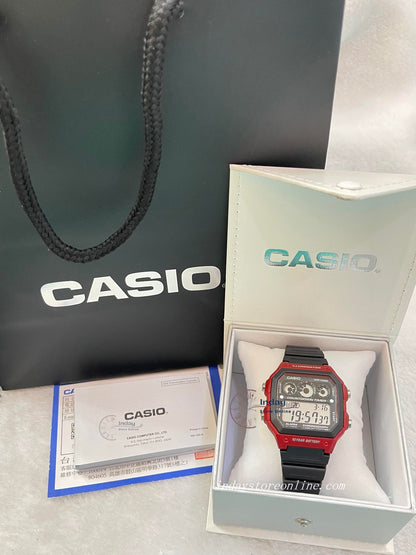 Casio Digital Men's Watch AE-1300WH-4A Digital Resin Band Resin Glass Battery Life: 10 years