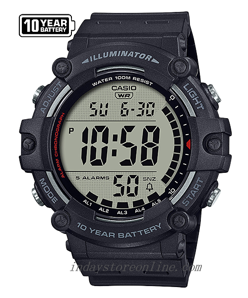 Casio Digital Men's Watch AE-1500WH-1A 10-Year Battery Life Resin Strap