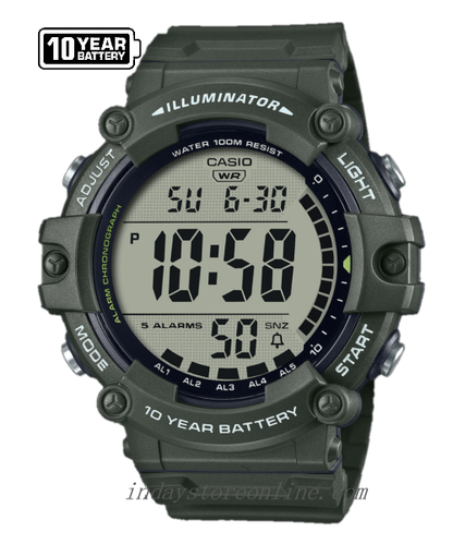 Casio Digital Men's Watch AE-1500WHX-3A Digital Resin Band Resin Glass Battery life: 10 Years
