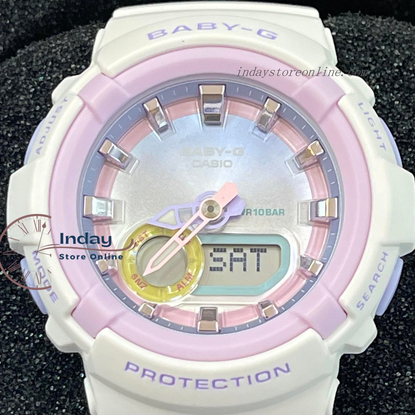 Casio Baby-G Women's Watch BGA-280PM-7A Resin Band Mineral Glass Shock Resistant