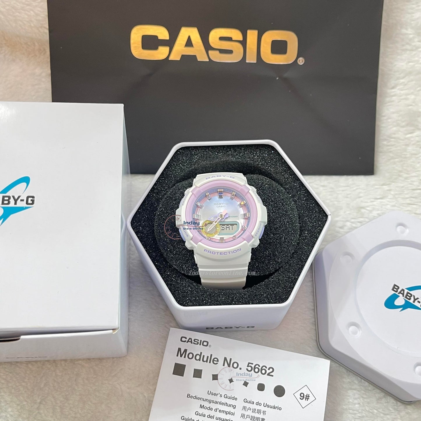 Casio Baby-G Women's Watch BGA-280PM-7A Resin Band Mineral Glass Shock Resistant