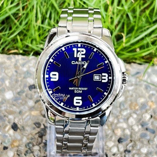 Casio Fashion Men's Watch MTP-1314D-2A Stainless Steel Band Mineral Glass