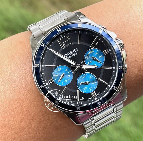 OROLOGIO DA POLSO CASIO MTP-1375D-1AVDF Analogico Uomo Acciaio Data lac OROLOGIO DA POLSO CASIO MTP-1375D-1AVDF Analogico Uomo Acciaio Data lac