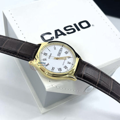 Casio Standard Men's Watch MTP-V006GL-7B Brown Leather Strap Mineral Glass