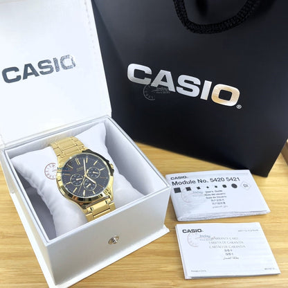Casio Standard Men's Watch MTP-V300G-1A Gold Plated Stainless Steel Mineral Glass