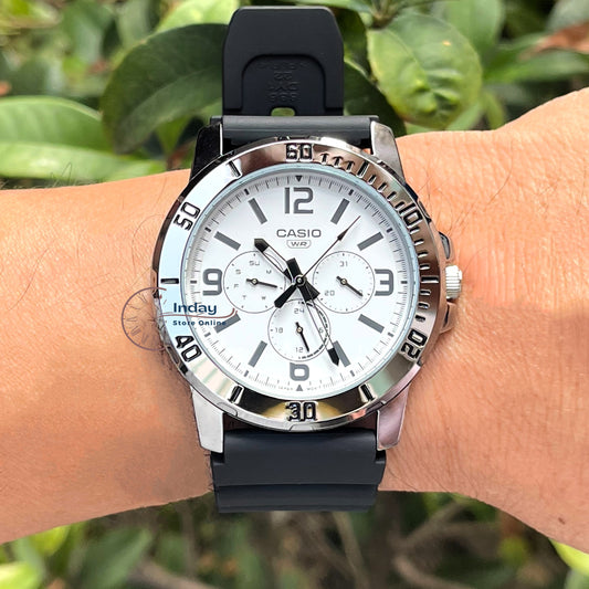 Casio Men's Watch MTP-VD300-7B Resin Band Mineral Glass Sporty Design