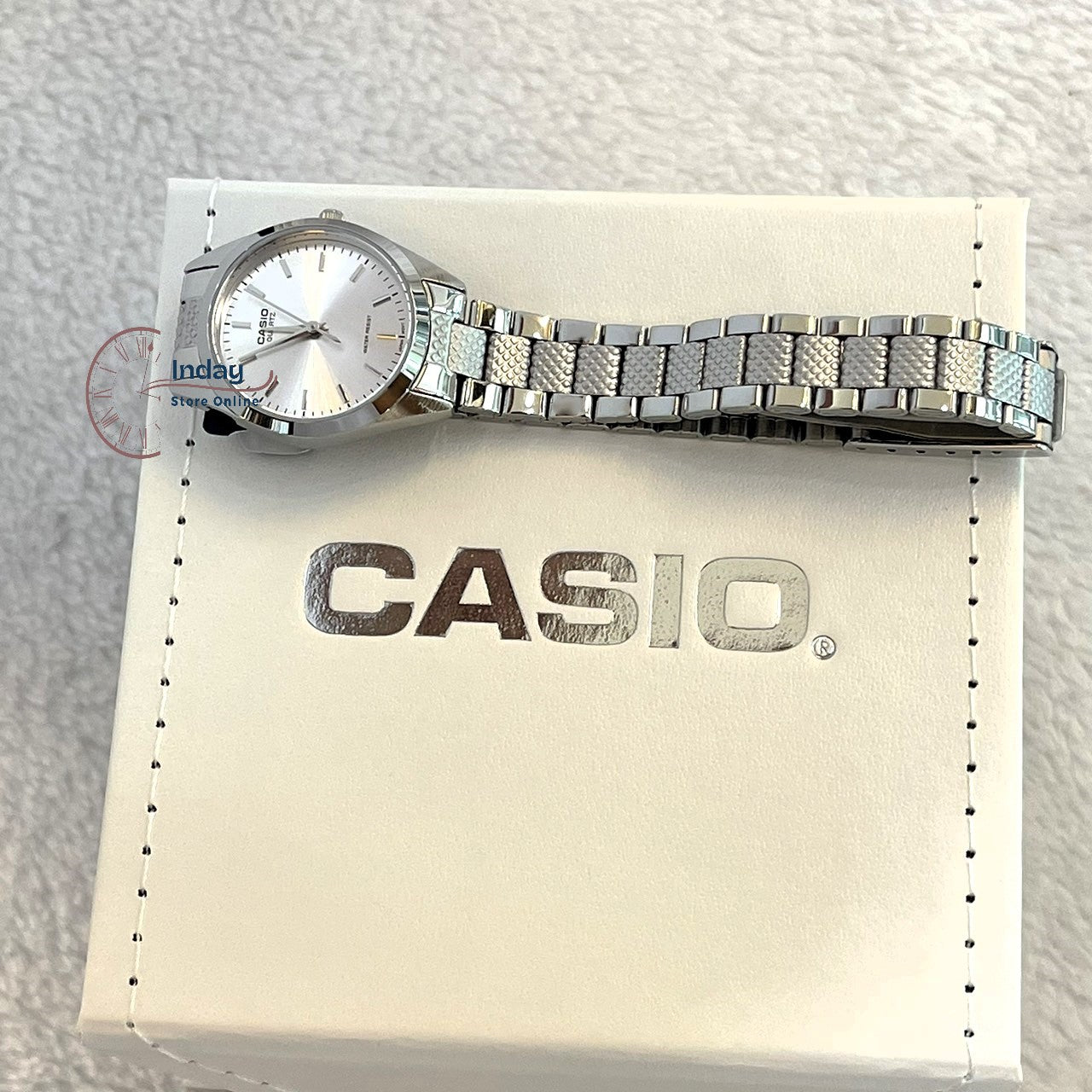 Casio Fashion Women's Watch LTP-1274D-7A Silver Stainless Steel Band Mineral Glass Triple-fold Clasp