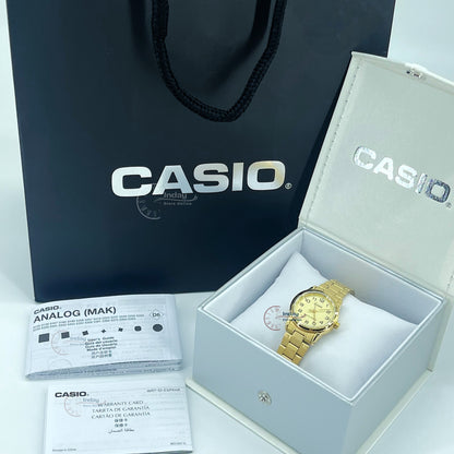 Casio Standard Women's Watch LTP-V001G-9B Gold Plated Stainless Steel Strap Mineral Glass