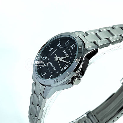 Casio Standard Women's Watch LTP-V004D-1B  Silver Plated Stainless Steel Strap