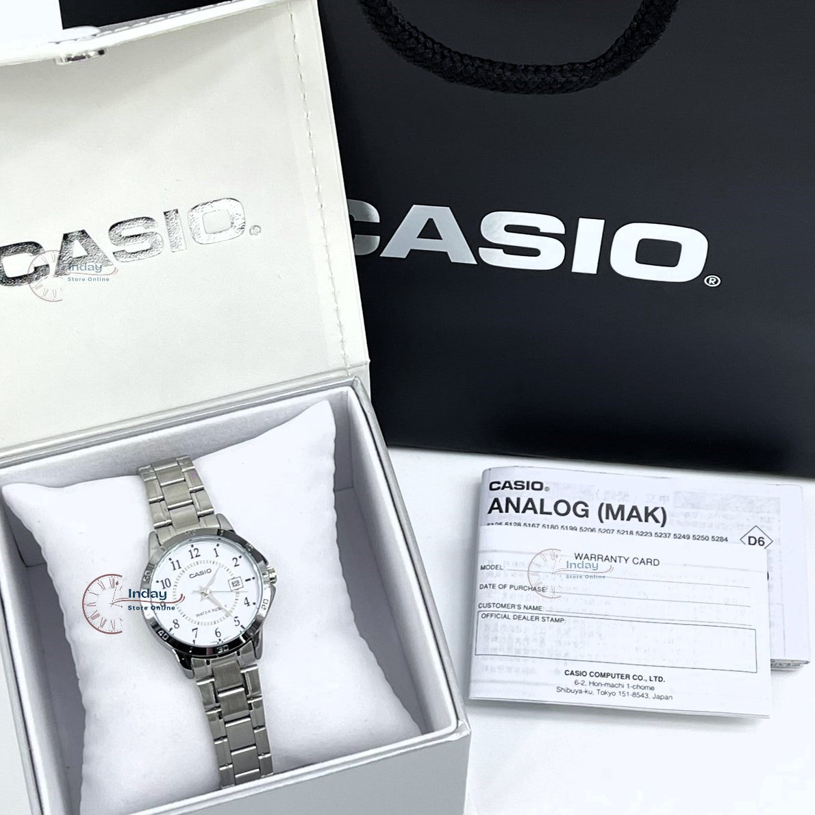 Casio Standard Women's Watch LTP-V004D-7B Silver Stainless Steel Strap Mineral Glass